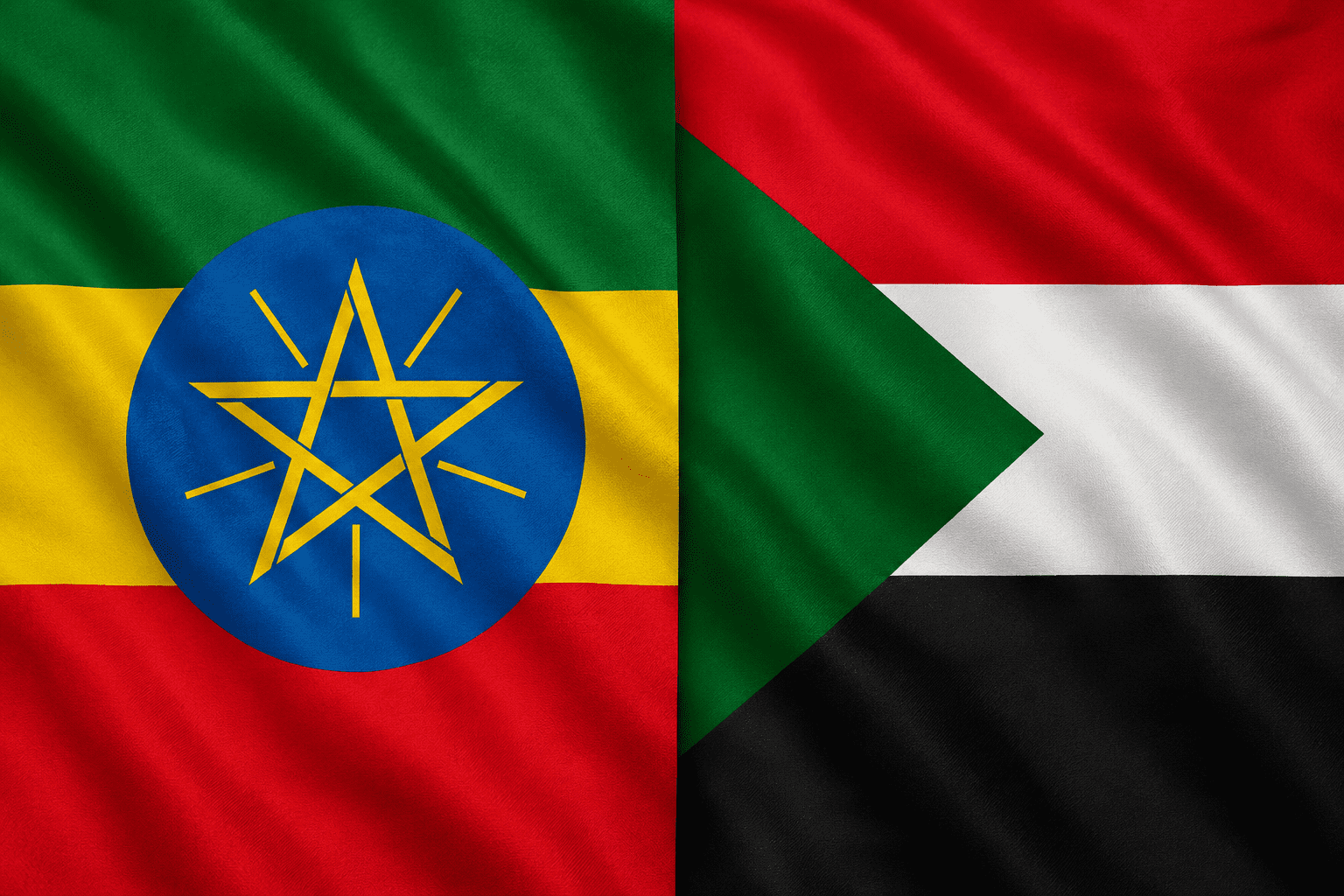 SUDAN ETHIOPIA FLAGS